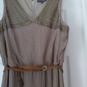 Ankle-length "crepe" dress